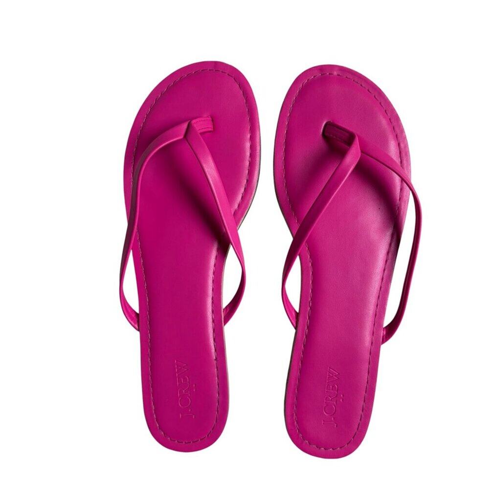 J. Crew Factory Easy Summer Flip-Flops (Neon Flamingo Pink) - 10